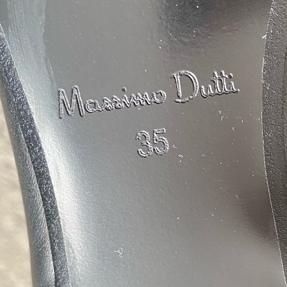 NWT Massimo Dutti Black Leather Knee-High Women's Boots - Picture 6 of 6